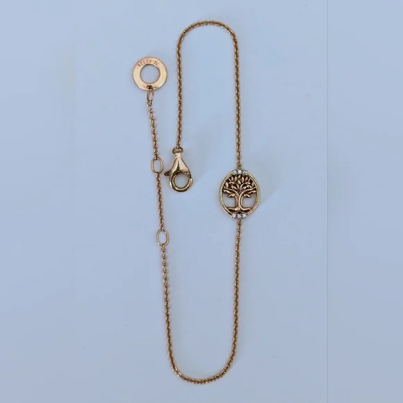 7.75 Thomas Sabo Charm Club Rose Gold over Sterling Silver Diamond Tree Bracelet